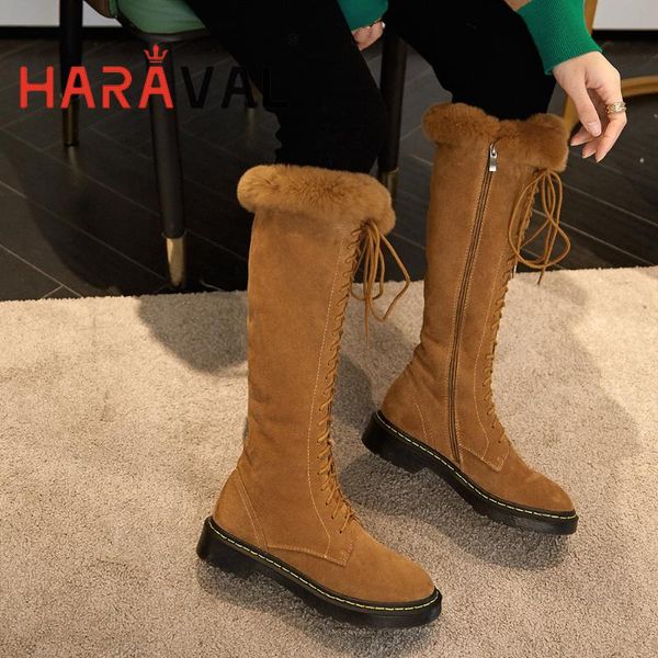 boots haraval knee-high shoes women cross-tied low heels short plush black brown winter genuien leather lace up female e292l
boots haraval knee-high shoes women cross-tied low heels short plush black brown winter genuien leather lace up female e292l