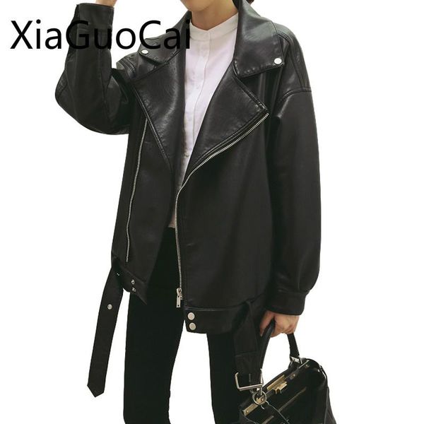 zipper wide-waisted leather women coats zipper brand turn-down collar female jackets spring and autumn coats lu12 35, Black;brown
zipper wide-waisted leather women coats zipper brand turn-down collar female jackets spring and autumn coats lu12 35, Black;brown