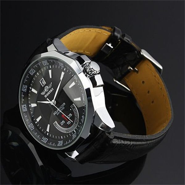 relogio masculino winner brand new men's automatic mechanical watches leather strap watch fashion sports men luxury wristwatches 201113, Slivery;brown
relogio masculino winner brand new men's automatic mechanical watches leather strap watch fashion sports men luxury wristwatches 201113, Slivery;brown