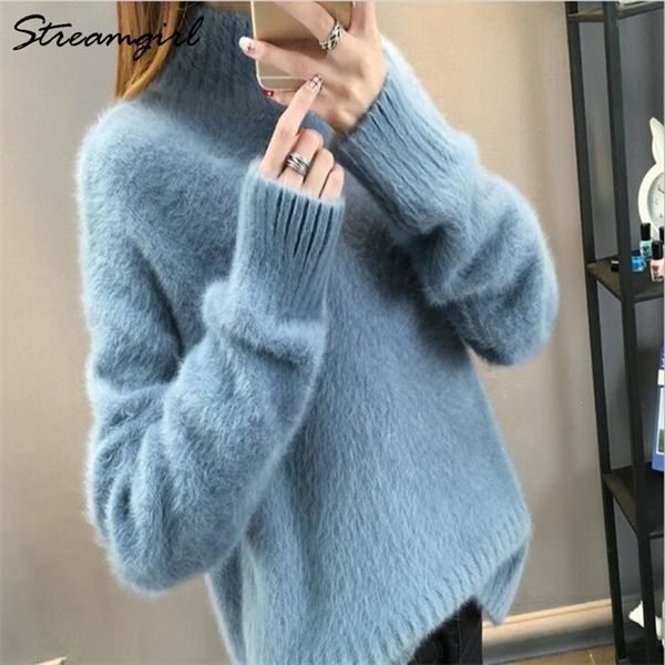 winter fluffy sweater women jumper loose thick white turtleneck pull femme sweaters for women winter knitted sweater woman 2020 q1217, White;black
winter fluffy sweater women jumper loose thick white turtleneck pull femme sweaters for women winter knitted sweater woman 2020 q1217, White;black