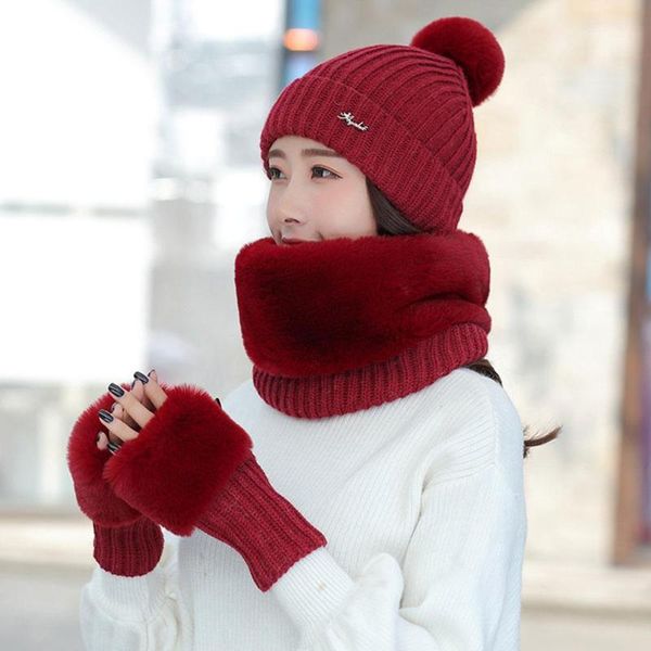 fashion knitted cap knitted gloves 4 color women riding sportwear skating ski gloves warm windproof thick 3pcs/set, Black
fashion knitted cap knitted gloves 4 color women riding sportwear skating ski gloves warm windproof thick 3pcs/set, Black