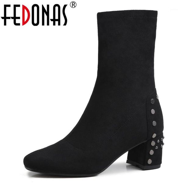 fedonas concise short boots women flock autumn winter basic party shoes woman fashion square toe metal decoration short boots1, Black
fedonas concise short boots women flock autumn winter basic party shoes woman fashion square toe metal decoration short boots1, Black
