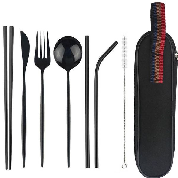 8pcs/set tableware reusable travel cutlery set camp dinnerware set stainless steel spoon fork chopsticks straw porta qylllb
8pcs/set tableware reusable travel cutlery set camp dinnerware set stainless steel spoon fork chopsticks straw porta qylllb