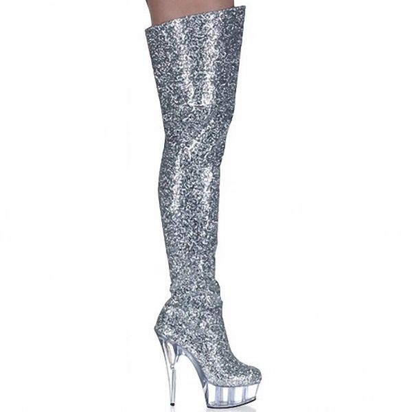 high women's heels thigh fashion glitter on the knee fenty gothic beauty shoes disco boots exfi, Black
high women's heels thigh fashion glitter on the knee fenty gothic beauty shoes disco boots exfi, Black