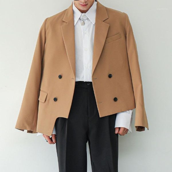 men asymmetric double breasted casual suit coat male japan korea streetwear fashion blazers jacket outerwear1, White;black
men asymmetric double breasted casual suit coat male japan korea streetwear fashion blazers jacket outerwear1, White;black