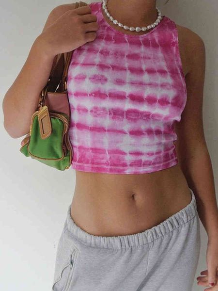 e-girl summer tie dye crop y2k knitting sleeveless camisole leisure tank crop female basic casual tees vest top, White
e-girl summer tie dye crop y2k knitting sleeveless camisole leisure tank crop female basic casual tees vest top, White