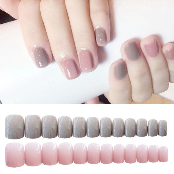 false nails 24pcs/set cute light gray square head solid color fake finished nail tips manicure beauty tools art accessories, Red;gold
false nails 24pcs/set cute light gray square head solid color fake finished nail tips manicure beauty tools art accessories, Red;gold