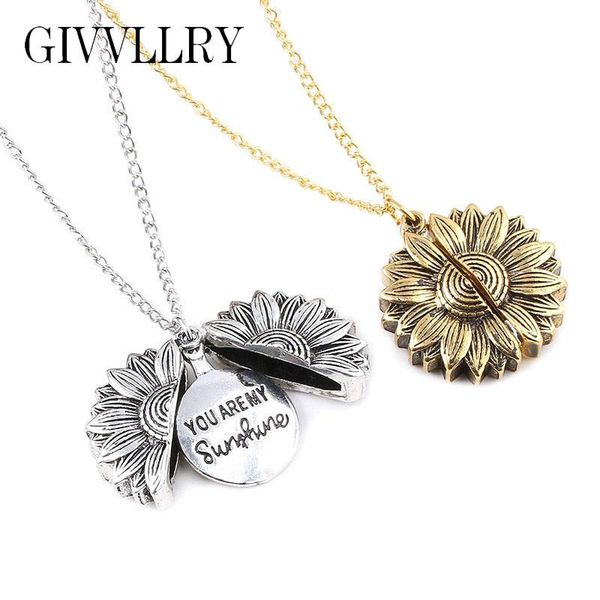 you are my sunshine sunflower necklaces opening pendants birthday gift creative rose gold necklace women jewelry, Silver
you are my sunshine sunflower necklaces opening pendants birthday gift creative rose gold necklace women jewelry, Silver