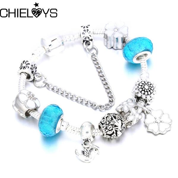 charm bracelets chieloys original bracelet for women diy murano glass bead fine silver color dazzling daisy pendant kids gift, Golden;silver
charm bracelets chieloys original bracelet for women diy murano glass bead fine silver color dazzling daisy pendant kids gift, Golden;silver