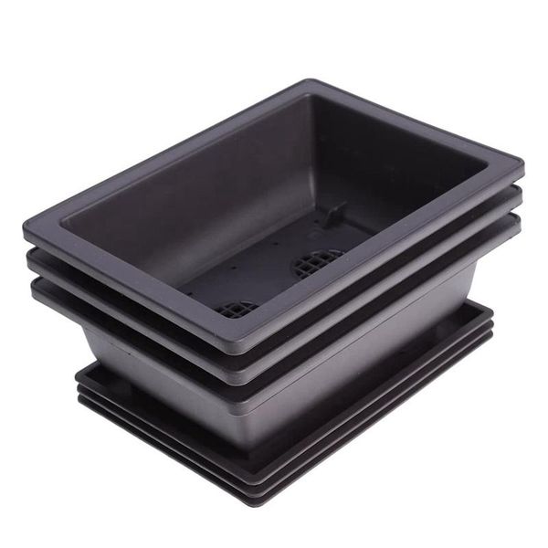 6 packs bonsai training pots with tray plastic bonsai plants growing pot for garden yard living room 22.5x16.5cm
6 packs bonsai training pots with tray plastic bonsai plants growing pot for garden yard living room 22.5x16.5cm