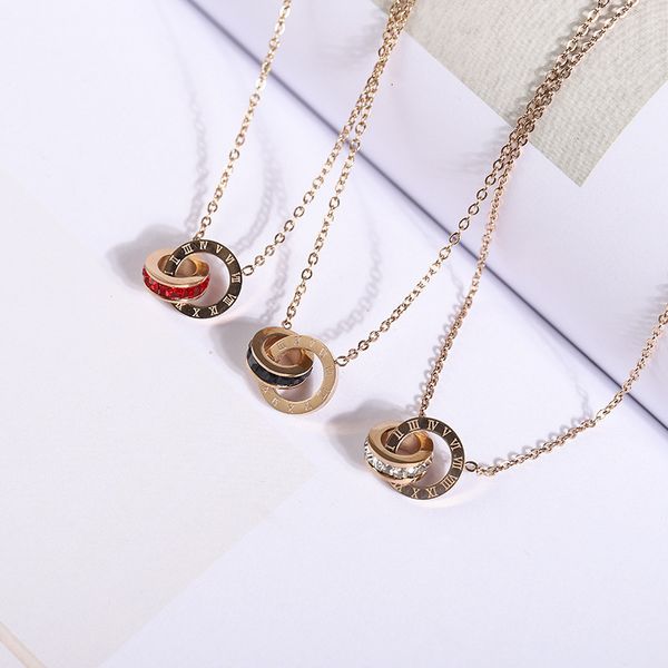 korean sweater chain roman digital double ring water drill titanium steel plated 18k rose gold female clavicle chain, Silver
korean sweater chain roman digital double ring water drill titanium steel plated 18k rose gold female clavicle chain, Silver
