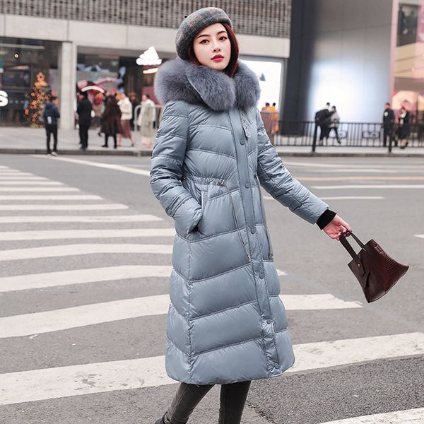 large real double fox fur collar hooded 2020 winter coat thicken parkas long slim winter jacket women duck down female snow coat c1204, Black
large real double fox fur collar hooded 2020 winter coat thicken parkas long slim winter jacket women duck down female snow coat c1204, Black