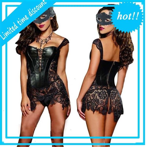 corsets lingerie with g string sets women lace burlesque steampunk corset dress waist gothic plus size, Black;white
corsets lingerie with g string sets women lace burlesque steampunk corset dress waist gothic plus size, Black;white