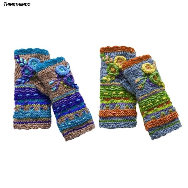 women winter vintage knitted fingerless gloves fake sleeve ethnic colorful crochet floral half finger mittens arm warmers, Blue;gray
women winter vintage knitted fingerless gloves fake sleeve ethnic colorful crochet floral half finger mittens arm warmers, Blue;gray