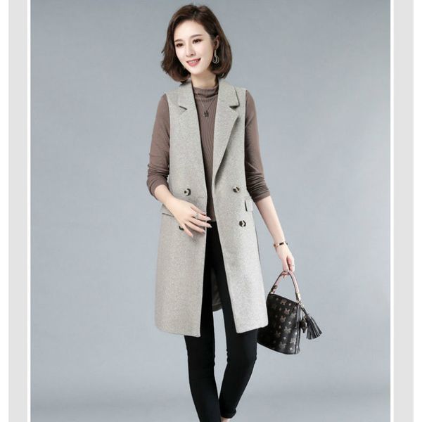 new 2021 winter fashion women's vestment single tempers breasted collar without sleeves wool coat y211 91zv 49wg, Black;white
new 2021 winter fashion women's vestment single tempers breasted collar without sleeves wool coat y211 91zv 49wg, Black;white