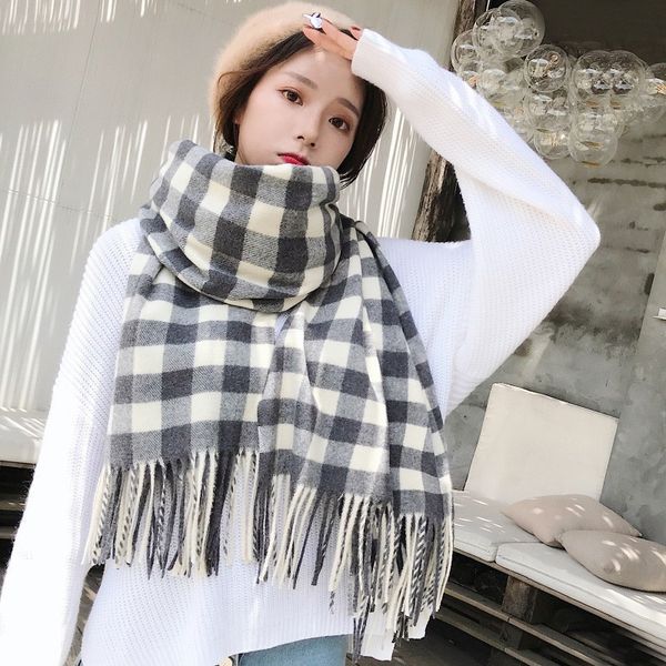 small fresh plaid cashmere scarf autumn winter korean version of fashionable thickening cape for men and women couples casual warm shawl, Blue;gray
small fresh plaid cashmere scarf autumn winter korean version of fashionable thickening cape for men and women couples casual warm shawl, Blue;gray