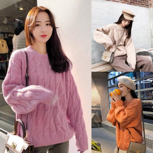 2021 autumn winter women knitted sweater casual loose knitting o neck long sleeve warm lazy sweater elasticity pullovers, White;black
2021 autumn winter women knitted sweater casual loose knitting o neck long sleeve warm lazy sweater elasticity pullovers, White;black
