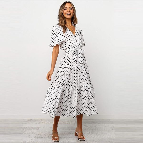 2021 new dot butterfly sleeve summer dress women office lady ruffles v-neck lace up mid-calf dress, Black;gray
2021 new dot butterfly sleeve summer dress women office lady ruffles v-neck lace up mid-calf dress, Black;gray