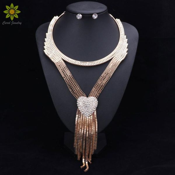 rhinestone crystal heart shape bridal jewelry sets tassels necklace earrings set wedding accessories for women party show, Silver
rhinestone crystal heart shape bridal jewelry sets tassels necklace earrings set wedding accessories for women party show, Silver