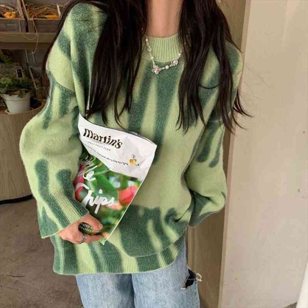 green print knitted sweater women vintage green striped sweater oversized pullovers women streetwear loose long sweaters sueter, White;black
green print knitted sweater women vintage green striped sweater oversized pullovers women streetwear loose long sweaters sueter, White;black