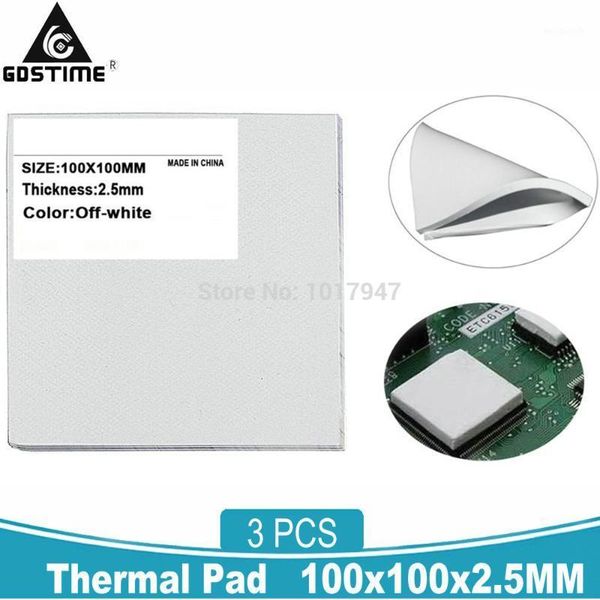 3pcs gdstime thermal pad 100mm x 100mm x 2.5mm thickness cpu heatsink cooling conductive silicone pads1
3pcs gdstime thermal pad 100mm x 100mm x 2.5mm thickness cpu heatsink cooling conductive silicone pads1