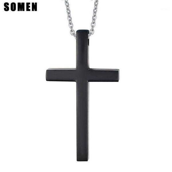 54cm black cross design 316l stainless steel necklace for men religious style pendant with link chain1, Silver
54cm black cross design 316l stainless steel necklace for men religious style pendant with link chain1, Silver