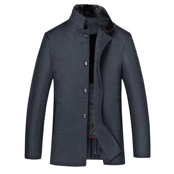 men's wool & blends winter 2021 woolen coat down liner fur collar thickened windbreaker middle aged man, Black
men's wool & blends winter 2021 woolen coat down liner fur collar thickened windbreaker middle aged man, Black
