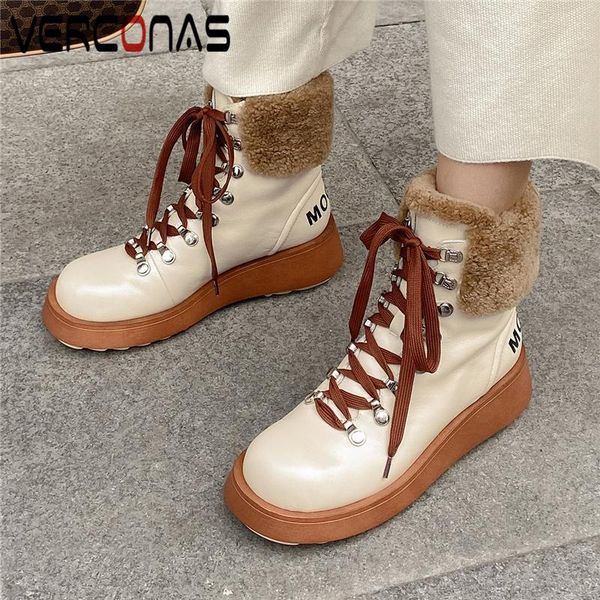 boots verconas outdoor women ankle casual platform flats shoes woman rivets lace-up winter warm genuine leather snow, Black
boots verconas outdoor women ankle casual platform flats shoes woman rivets lace-up winter warm genuine leather snow, Black