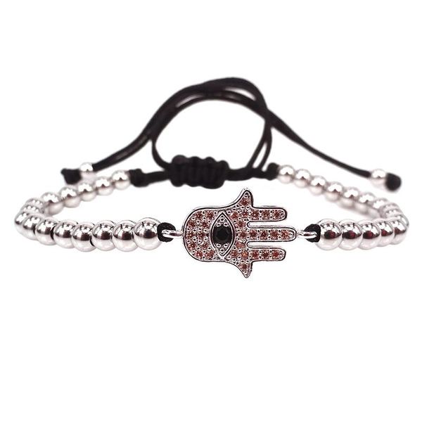 charm bracelets silver color hamsa bracelet micro pave champagne & black cz evil eye connector beads braided for men women jewelry gift, Golden;silver
charm bracelets silver color hamsa bracelet micro pave champagne & black cz evil eye connector beads braided for men women jewelry gift, Golden;silver