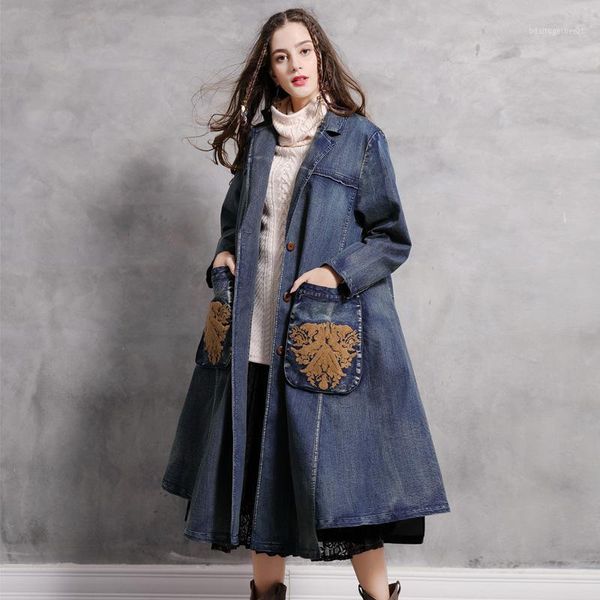 women's trench coats women's 2021 spring autumn long lapel denim windbreaker outerwear retro embroidered large pocket loose coat b, Tan;black
women's trench coats women's 2021 spring autumn long lapel denim windbreaker outerwear retro embroidered large pocket loose coat b, Tan;black