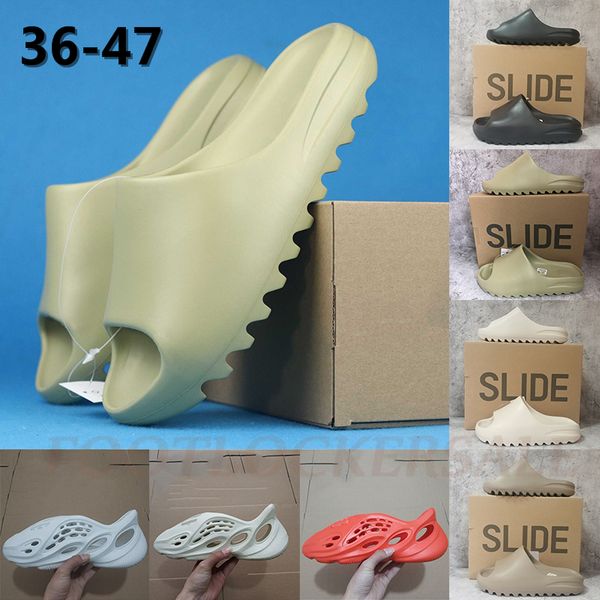 big size eur 36-47 kanye west slides men women foam runner slipper triple black white resin earth brown sandal mule slippers with box
big size eur 36-47 kanye west slides men women foam runner slipper triple black white resin earth brown sandal mule slippers with box