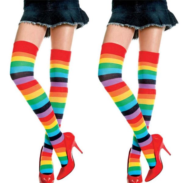 new arrival fashion lady women over knee socks rainbow striped high thigh long stripey stocking socks, Black;white
new arrival fashion lady women over knee socks rainbow striped high thigh long stripey stocking socks, Black;white
