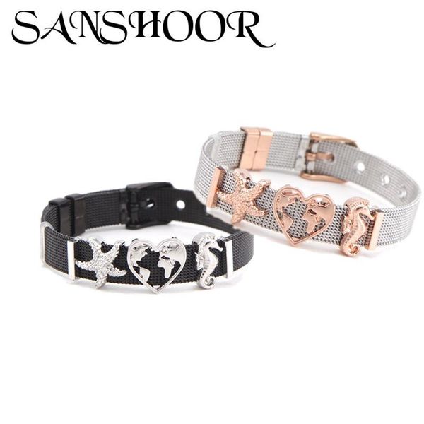 charm bracelets drop sanshoor jewelry the sea world of map slide charms fit 10mm stainless steel mesh bracelet set as fashion gift, Golden;silver
charm bracelets drop sanshoor jewelry the sea world of map slide charms fit 10mm stainless steel mesh bracelet set as fashion gift, Golden;silver