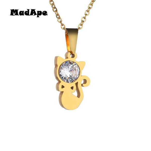 pendant necklaces madape tiny cute cat necklace cubic zircon 316l stainless steel chain animal for women girl anniversary gift, Silver
pendant necklaces madape tiny cute cat necklace cubic zircon 316l stainless steel chain animal for women girl anniversary gift, Silver