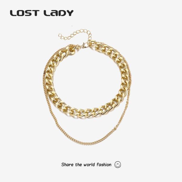 lost lady fashion multilayer chain choker necklace for women gold color alloy statement necklace wholesale jewelry party gifts, Silver
lost lady fashion multilayer chain choker necklace for women gold color alloy statement necklace wholesale jewelry party gifts, Silver