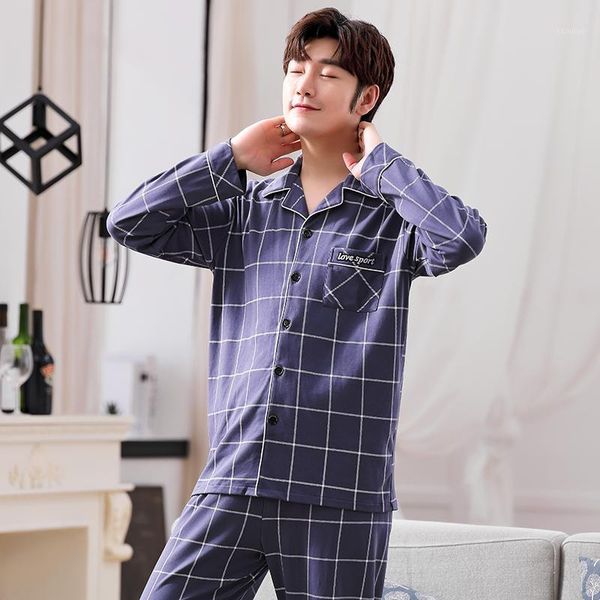 men full cotton pajamas plus size l - 5xl plaid pajamas sets sleepwear long sleeve long pants home clothing pyjamas1, Black;brown
men full cotton pajamas plus size l - 5xl plaid pajamas sets sleepwear long sleeve long pants home clothing pyjamas1, Black;brown