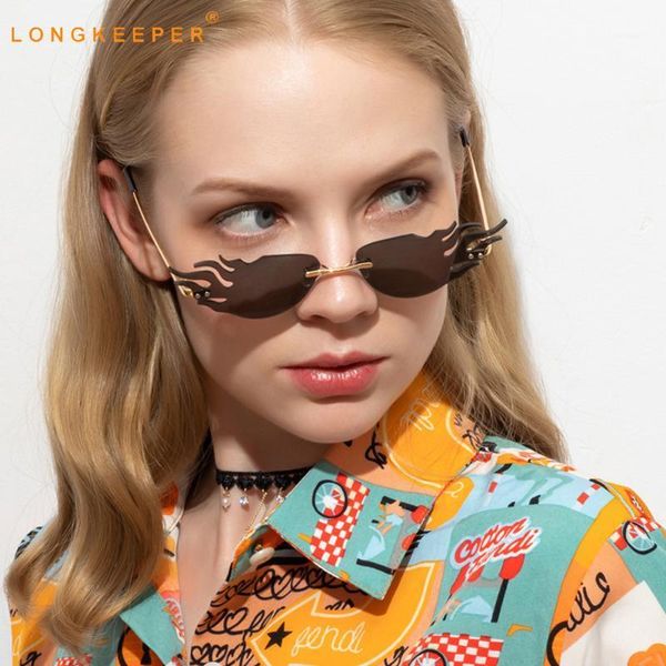 sunglasses 2021 fire flame rimless women brand designer vintage cat eye sun glasses female fashion eyewear1, White;black
sunglasses 2021 fire flame rimless women brand designer vintage cat eye sun glasses female fashion eyewear1, White;black