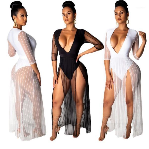 bodycon party women three quarter sleeve v-neck patchwork mesh summer elegant hollow out maxi dress vestidos robe femme1, Black;gray
bodycon party women three quarter sleeve v-neck patchwork mesh summer elegant hollow out maxi dress vestidos robe femme1, Black;gray
