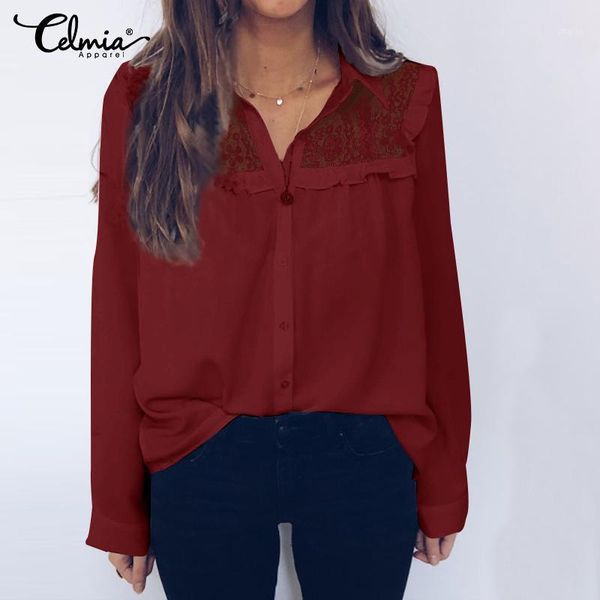 celmia 2019 fashion long sleeve blouse fashion elegant women's shirts laple lace casual loose party blusas femininas 5xl1, White
celmia 2019 fashion long sleeve blouse fashion elegant women's shirts laple lace casual loose party blusas femininas 5xl1, White