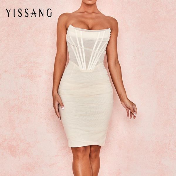 casual dresses yissang white strapless bandage mesh midi dress women off shoulder lined club party summer elegant bodycon sundress, Black;gray
casual dresses yissang white strapless bandage mesh midi dress women off shoulder lined club party summer elegant bodycon sundress, Black;gray