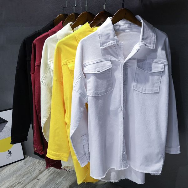 spring and autumn korean version net red long sleeve jeans jacket men's fashion solid casual shirt multi color available, Black;brown
spring and autumn korean version net red long sleeve jeans jacket men's fashion solid casual shirt multi color available, Black;brown