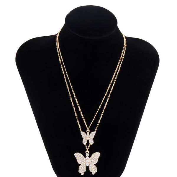 10pcs/lot european double butterfly pendant necklaces with full diamond multi layer clavicle chain for women fashion alloy gold necklace, Silver
10pcs/lot european double butterfly pendant necklaces with full diamond multi layer clavicle chain for women fashion alloy gold necklace, Silver
