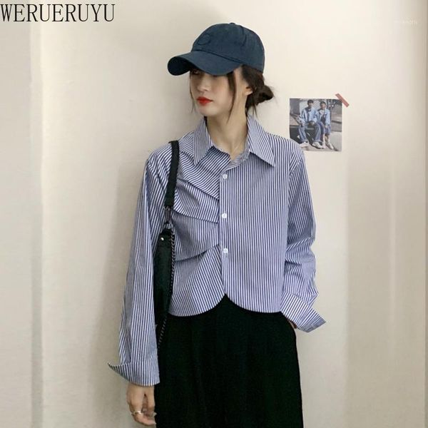 werueruyu women blouses fashion long sleeve patchwork striped shirts women retro business 1, White
werueruyu women blouses fashion long sleeve patchwork striped shirts women retro business 1, White
