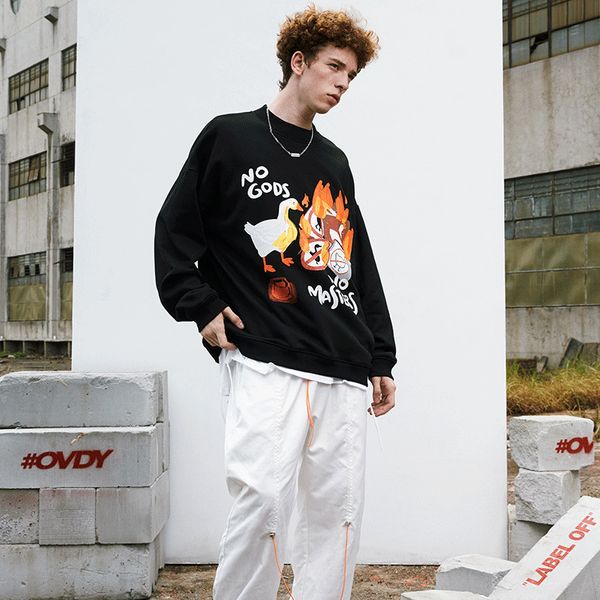 fall hip hop men's clothes graffiti bf streetwear impression of cartoonmen oversize long dark fashion sleeve sweaters, Black
fall hip hop men's clothes graffiti bf streetwear impression of cartoonmen oversize long dark fashion sleeve sweaters, Black