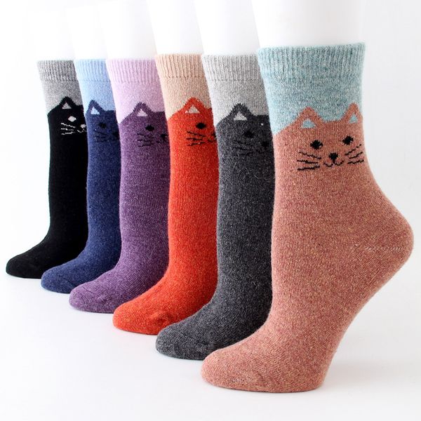 women wool socks soft cat embroidery fuzzy middle tube sockings winter thick warm lady sock fashion sports splicing 3 2dt g2, Black
women wool socks soft cat embroidery fuzzy middle tube sockings winter thick warm lady sock fashion sports splicing 3 2dt g2, Black