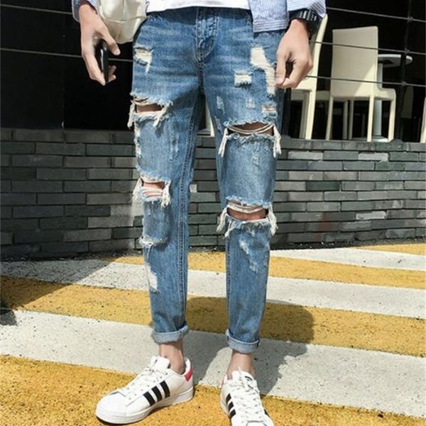 beggarspants men's torn korean summer mix jeans and combine nine points personality jean pants betm, Black
beggarspants men's torn korean summer mix jeans and combine nine points personality jean pants betm, Black