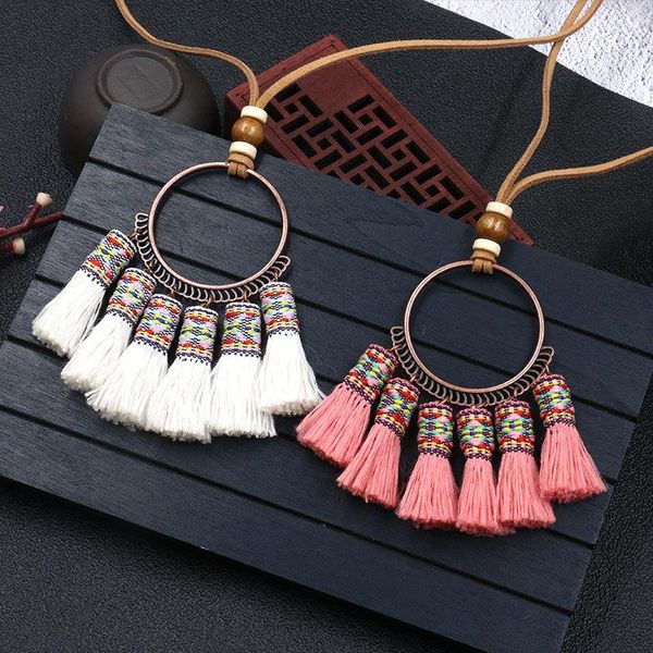 pendant necklaces multilayers necklace fashion handmade embroidery bohemian tassel for women ladies geometry hollow circle jewelry, Silver
pendant necklaces multilayers necklace fashion handmade embroidery bohemian tassel for women ladies geometry hollow circle jewelry, Silver