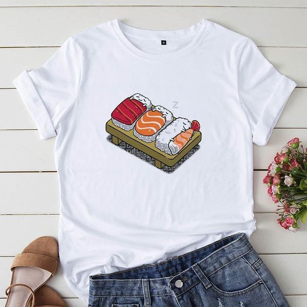 womens t-shirt cute sushi cartoon print t-shirt short sleeve o-neck harajuku graphic t-shirt female tee, White
womens t-shirt cute sushi cartoon print t-shirt short sleeve o-neck harajuku graphic t-shirt female tee, White
