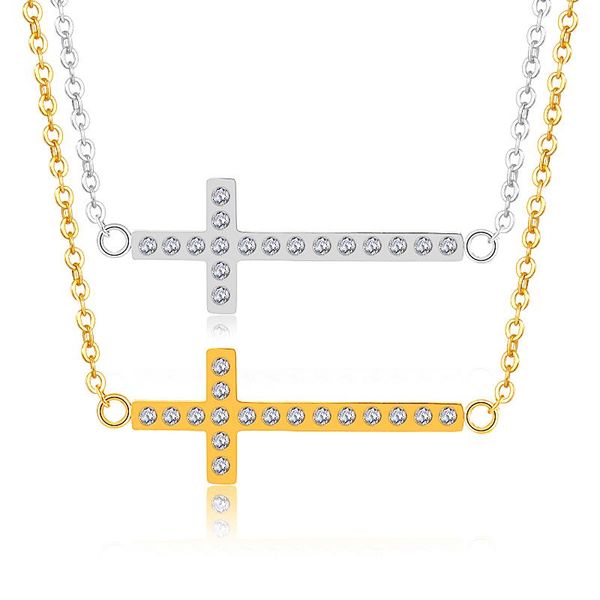 pendant necklaces fysara cubic zirconia cross chain necklace for women men stainless steel gold jewelry choker christian collier, Silver
pendant necklaces fysara cubic zirconia cross chain necklace for women men stainless steel gold jewelry choker christian collier, Silver