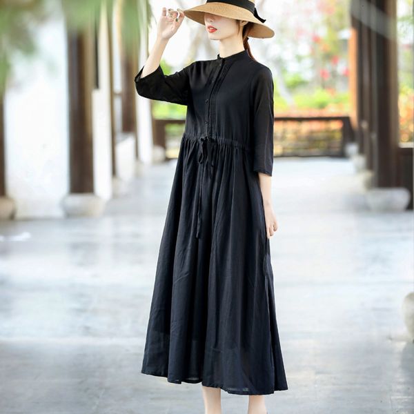 retro stand collar single breasted stitching drawstring waist ladies elegant 2021 simple color temperament dress 6tgw, Black;gray
retro stand collar single breasted stitching drawstring waist ladies elegant 2021 simple color temperament dress 6tgw, Black;gray